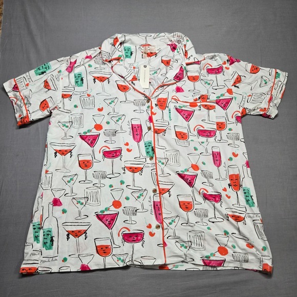 Anthropologie Other - Anthropologie Phthalo Ruth Lyrebird Pajama Top Small Ivory Cocktail Print NWT